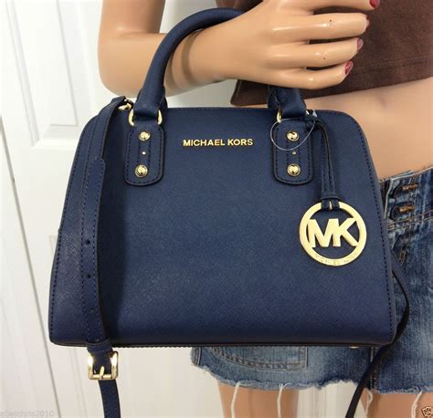 blue michael kors purses|michael kors navy blue purse.